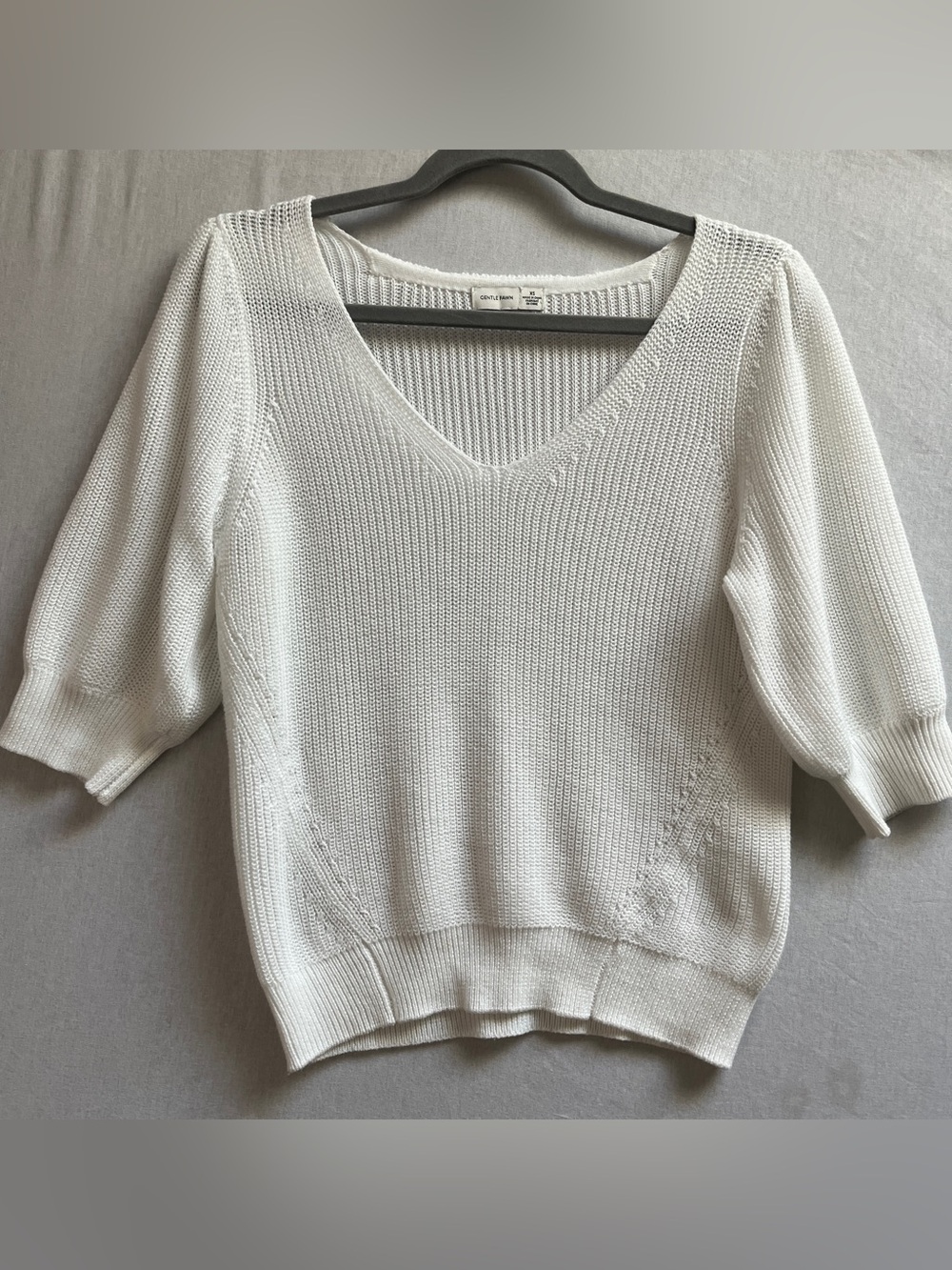 Gentle Fawn Phoebe V Neck Short Sleeve Sweater Size XS Soft Knit